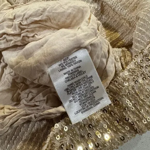 Chelsea & Violet Girls Toddler 3T Gold Sequin Long Sleeve Dress - Picture 5 of 8